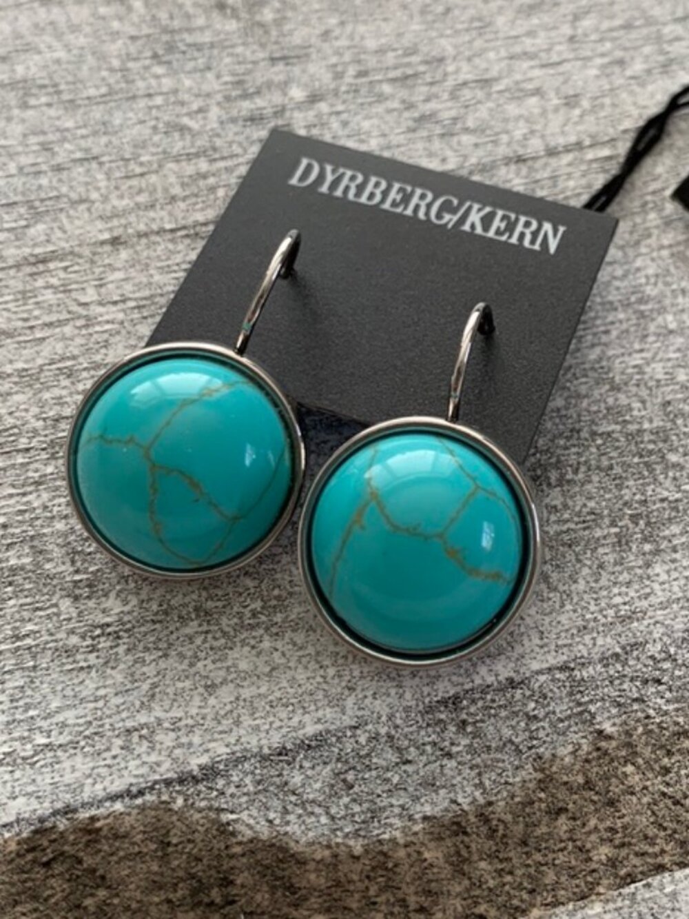 Dyrberg/Kern MINIJAR Turquoise leverback/french hook earrings